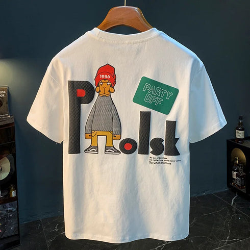 Premium Men's Printed T-Shirt – Loose Fit Half Sleeve Tee, Comfortable & Trendy Everyday Style
